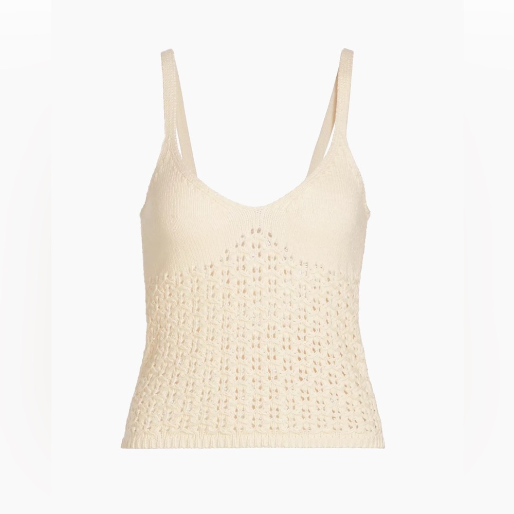 Naadam Cotton Lace Knit Camisole - Ivory - Sz. XS - NWT